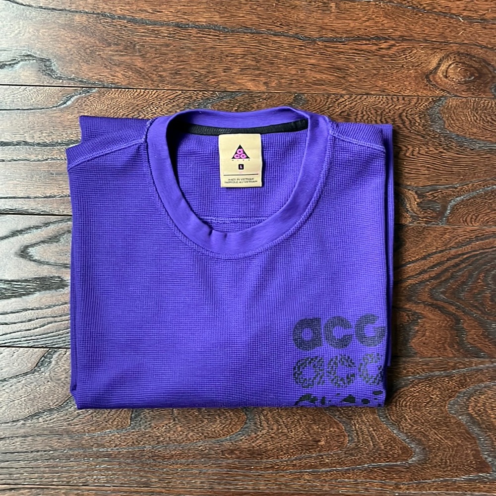 Nike NRG ACG LS GX Waffle Top Purple Size Large New Washed Unworn